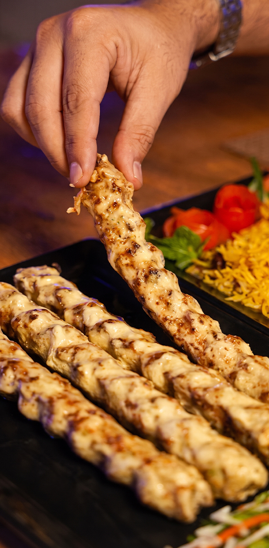 Plated dish with chopsticks